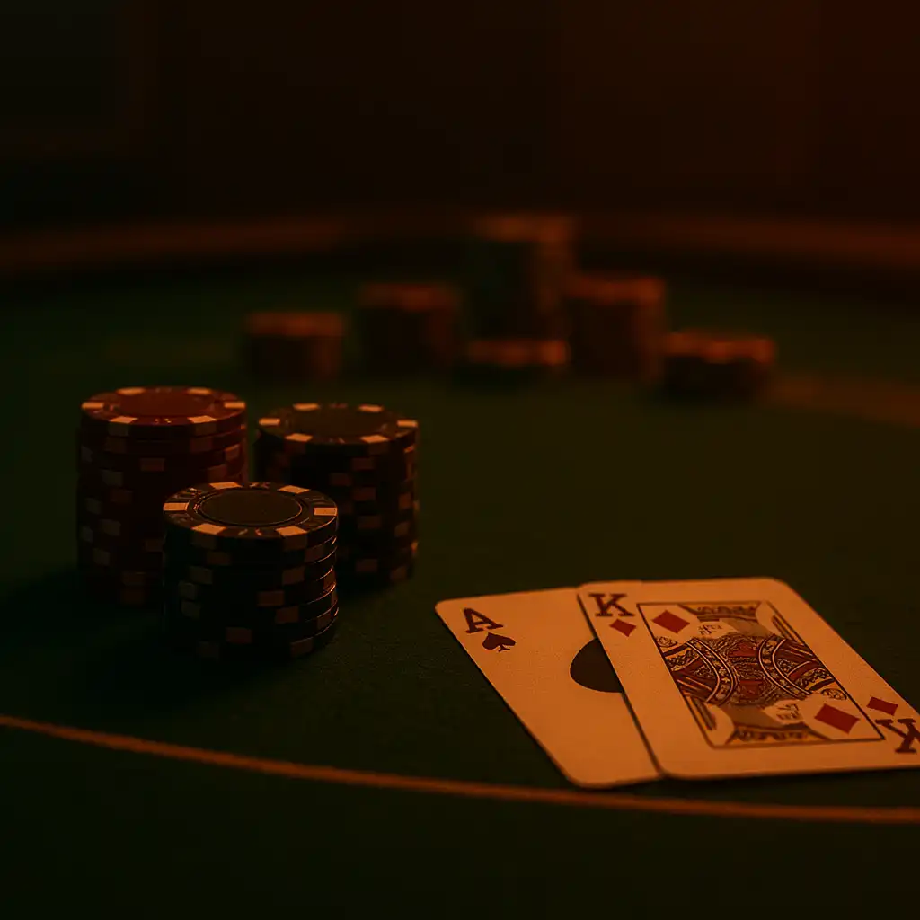 Pokertisch mit Chips für Tischspiele bei JamSlots